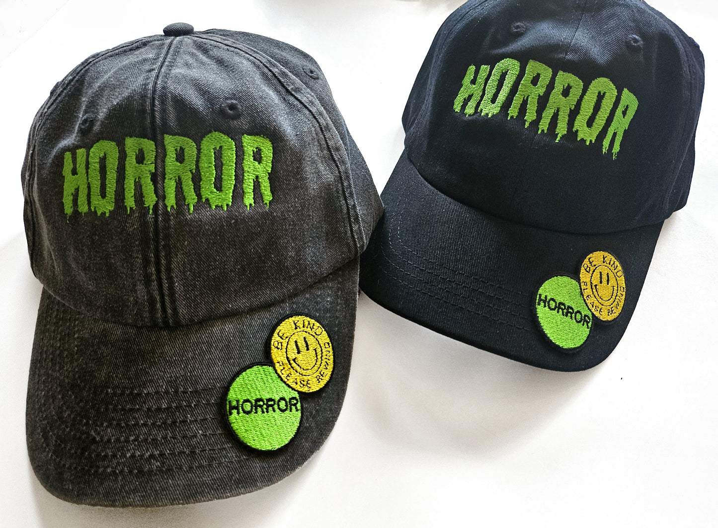 Horror VHS Sticker Dad Caps
