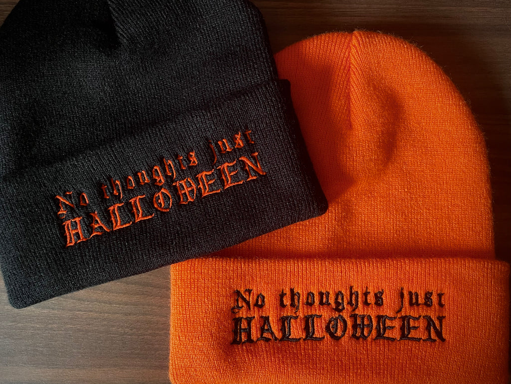 No Thoughts Just Halloween Beanie
