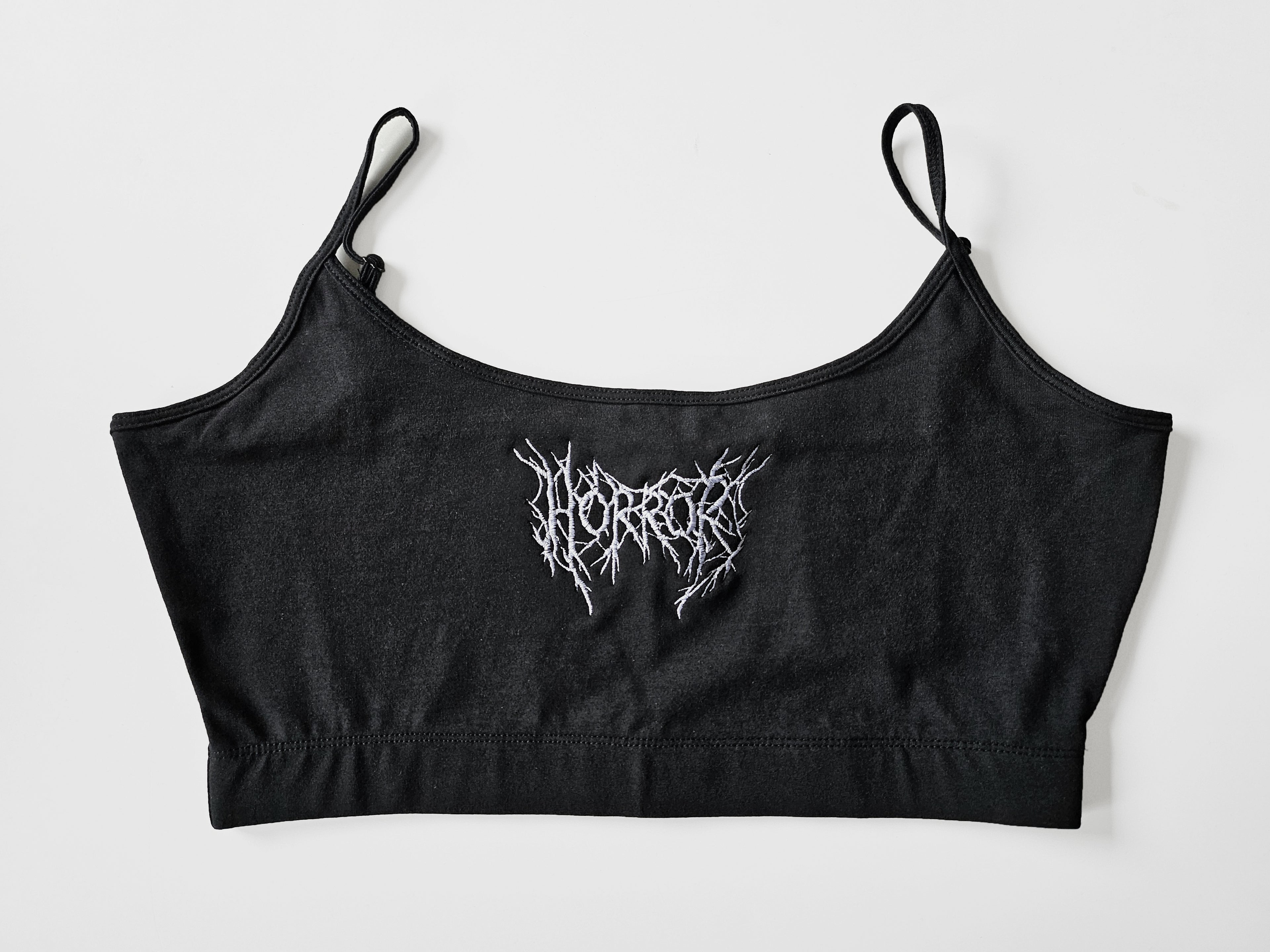Metal 'Horror' Cropped Tee