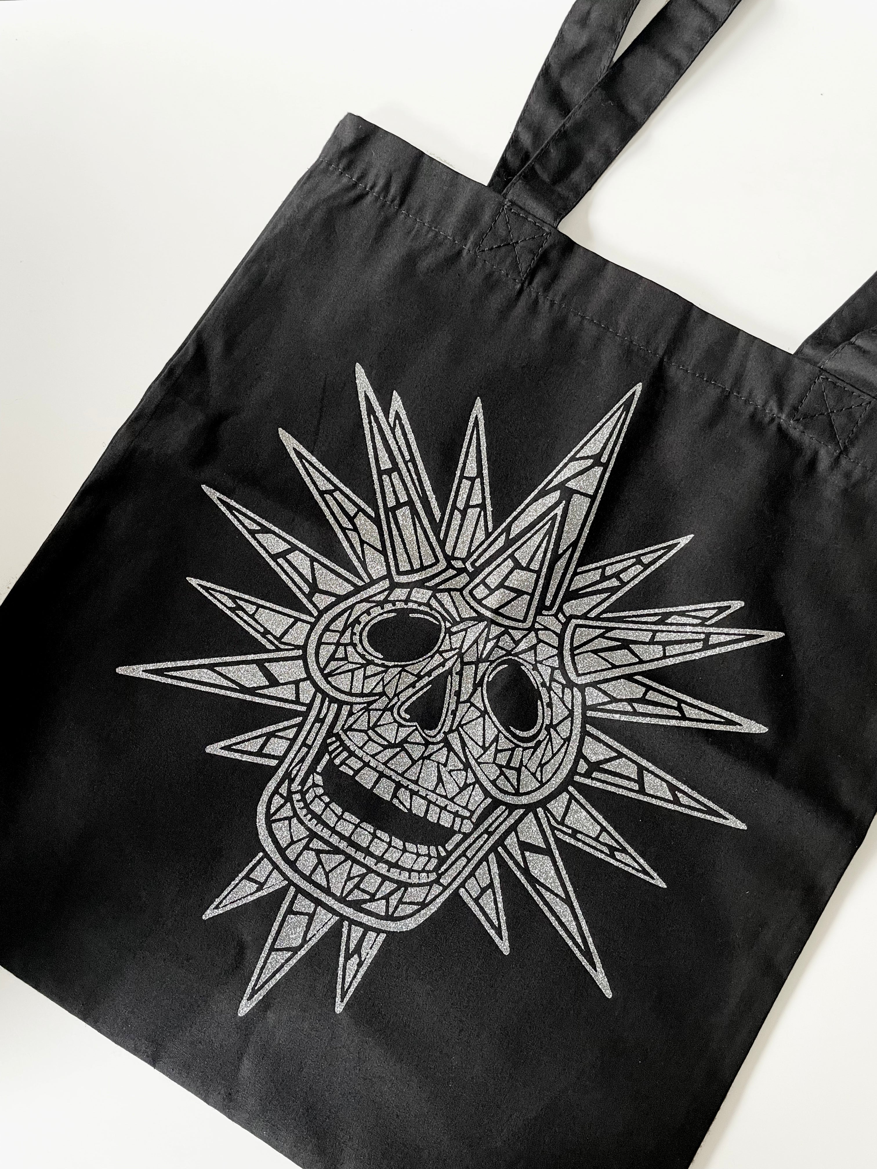 Spooky Island Glitter Tote Bag