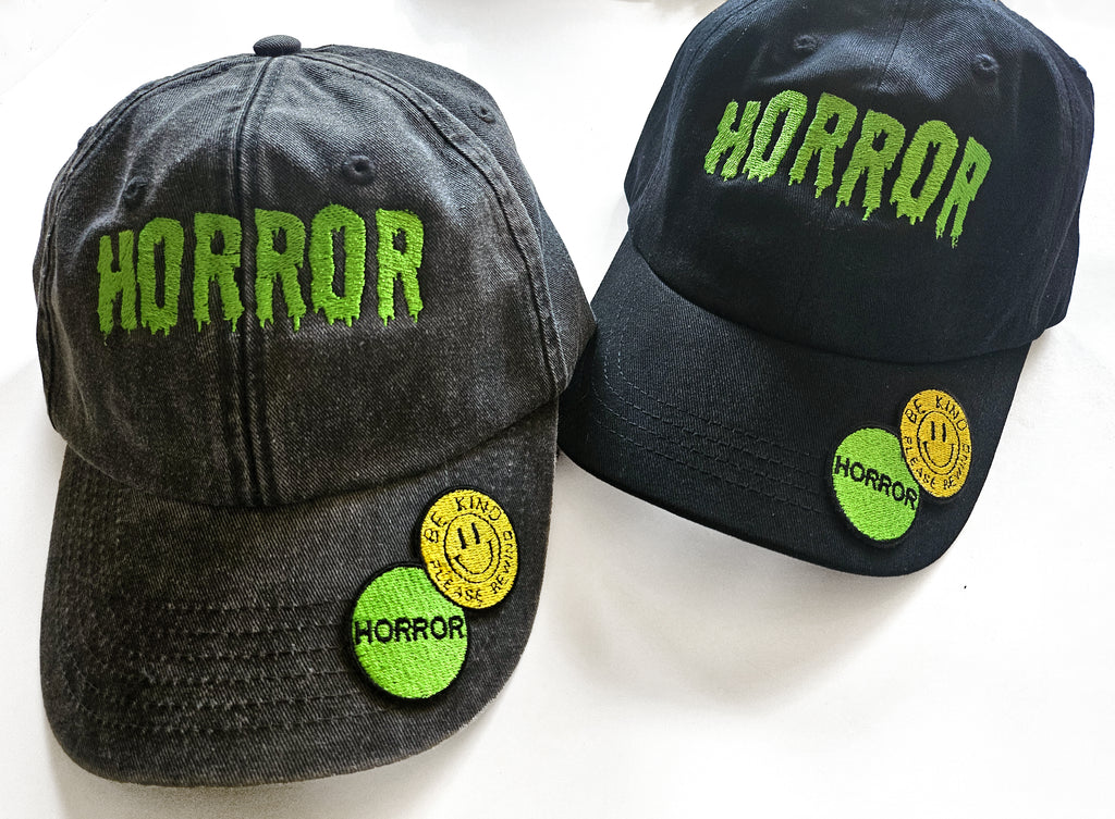 Horror VHS Sticker Dad Caps