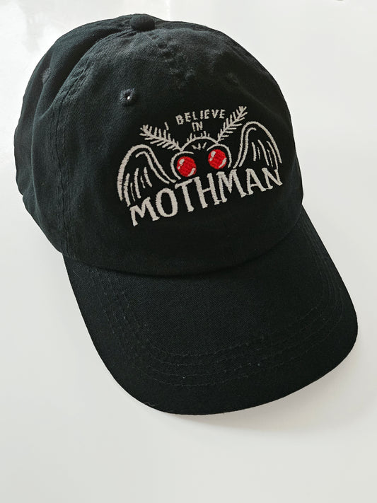 I Believe in Mothman Dad Caps
