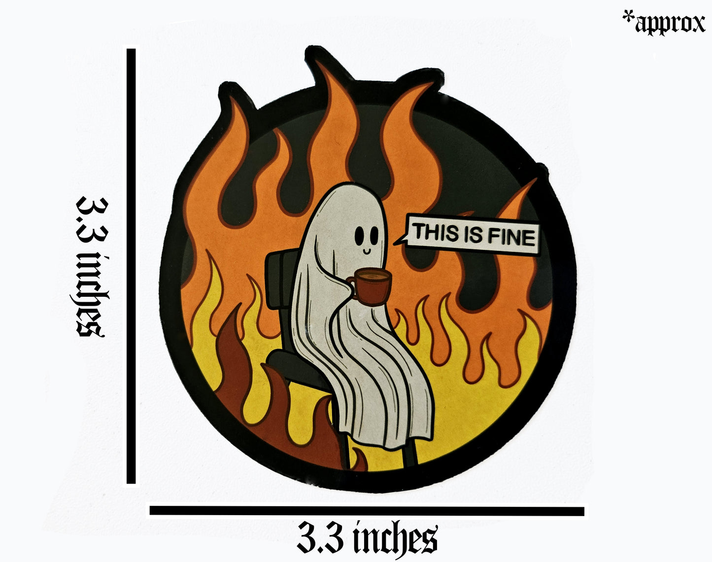 'This is Fine' Ghost Sticker