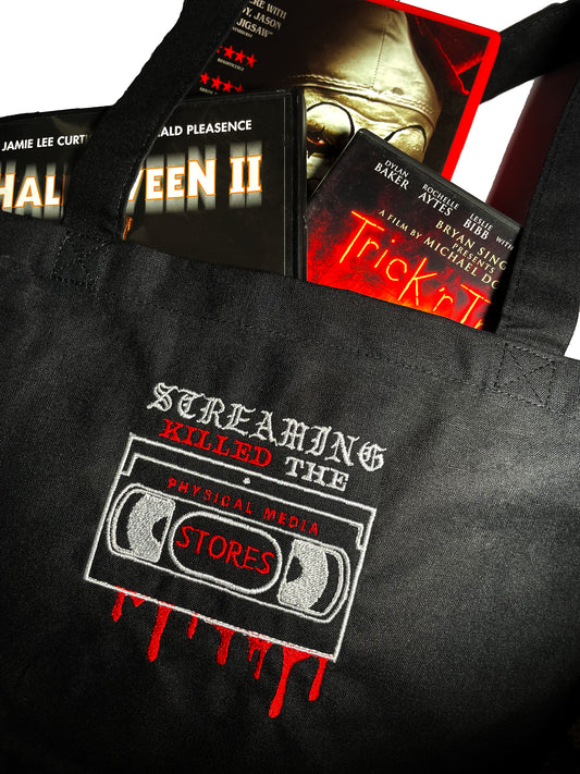 Streaming Killed the Physical Media Stores Tote Bag